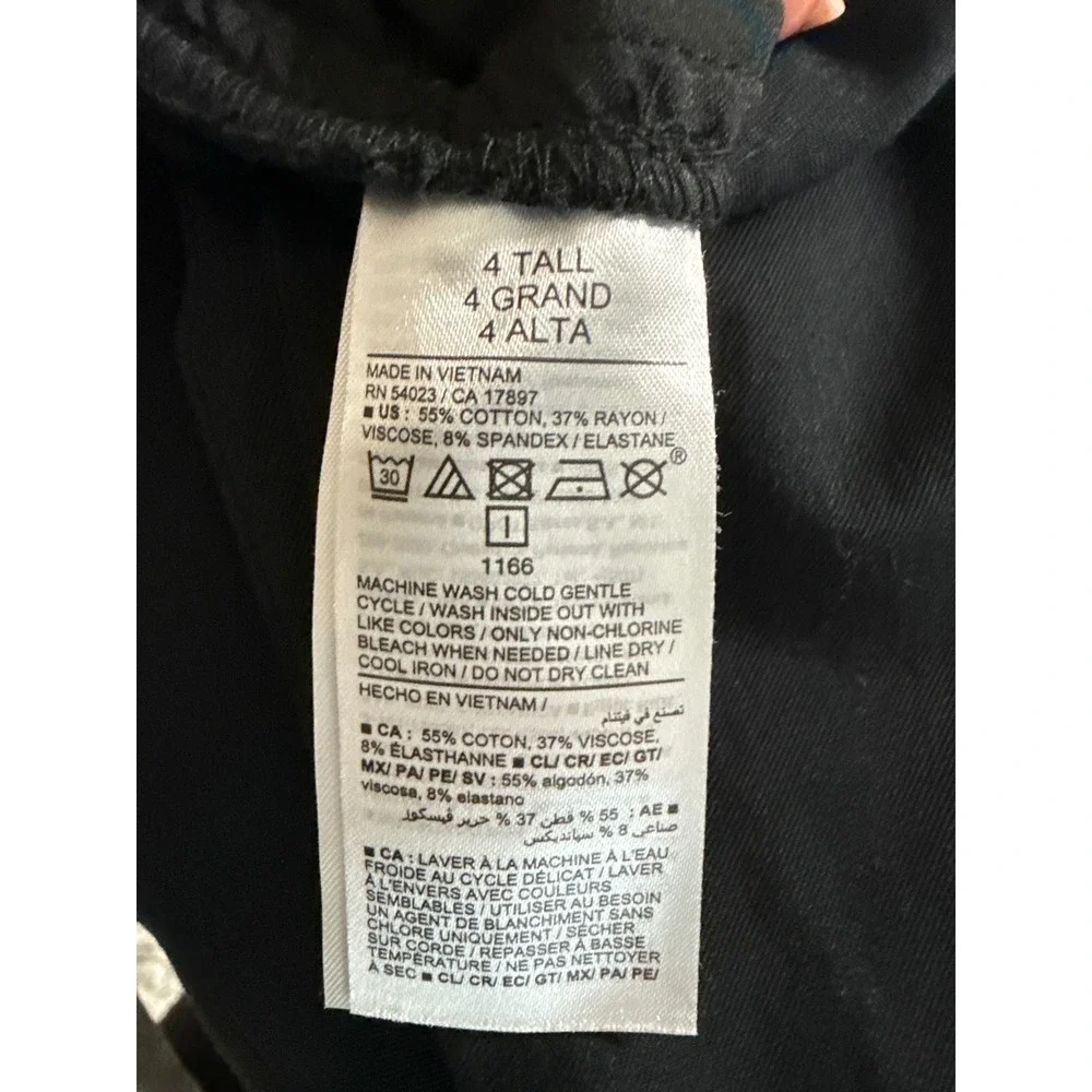 Old Navy Pixie Straight High Rise Secret-Smooth Pants Black 4 Tall